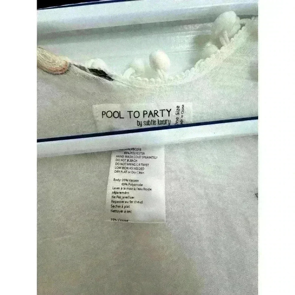 Pool To Party Embroidered Floral Kimono Swimsuit Coverup Subtle Luxury OS - Picture 8 of 13